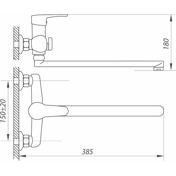 Смеситель для ванны Zerix BAX-A152 - фото 2