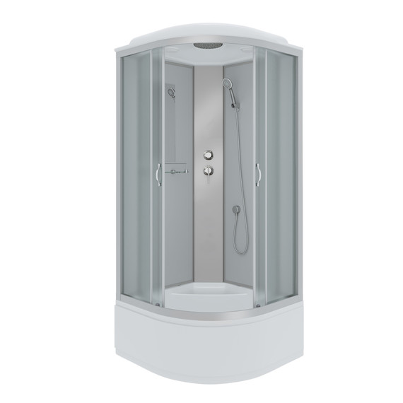 Душевая кабина Niagara Classic NG-2307-14 80х80х215 см, высокий поддон (40см), стекло матовое, профиль серебро (безсиликоновая сборка) - фото 5
