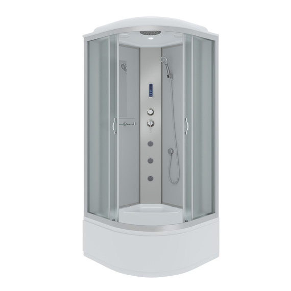 Душевая кабина Niagara Classic 80х80х215 см NG-2307-14F, высокий поддон (40см), стекло матовое, профиль серебро (безсиликоновая сборка) - фото 3