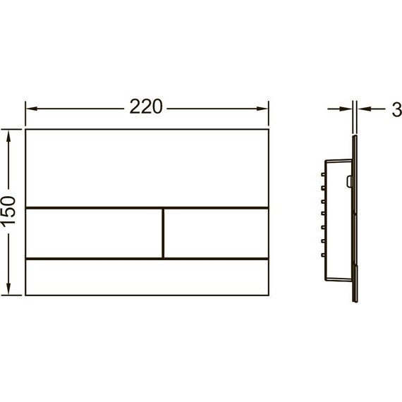 Кнопка смыва TECEsquare II 9240833, металлическая, чёрный матовый - фото 2