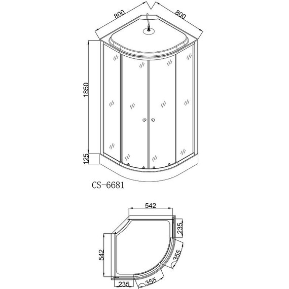 Душевая кабина Loranto CS-6681G 80х80 см, хром/тонированное - фото 2