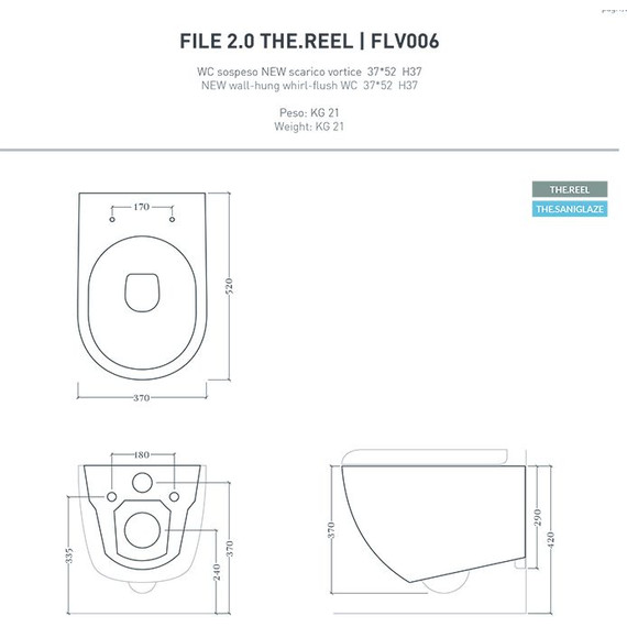 Унитаз подвесной безободковый ArtCeram File 2.0 FLV006 40 00, tortora matt - фото 2