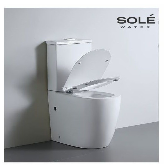 Унитаз-компакт безободковый Sole Porto Turbo с тонкой крышкой микролифт (система смыва Торнадо) - фото 3