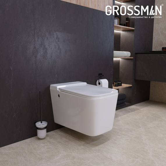 Унитаз импульсный подвесной Grossman Impuls GR-5501 с сиденьем микролифт, с инсталляцией Grossman 901.5502.01.000 в комплекте - фото 9