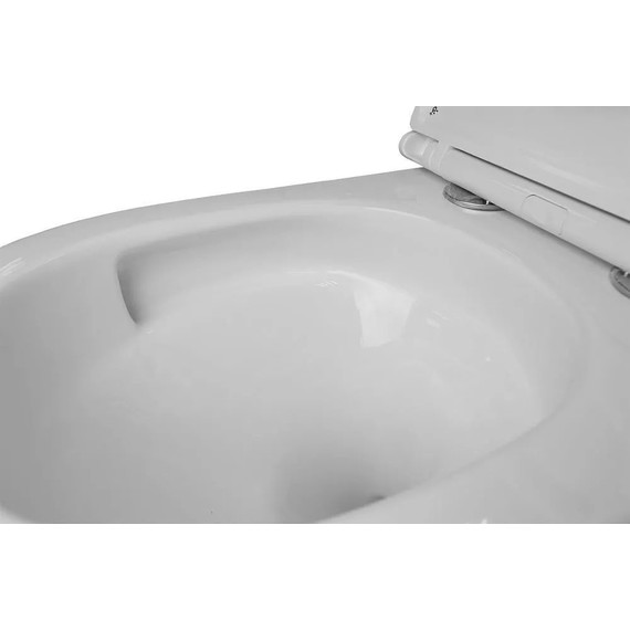 Инсталляция с подвесным унитазом комплект: Grohe Rapid SL 38772001 с подвесным безободковым унитазом Azario Grado AZ-0046-UQ3 сиденье микролифт, крепление, кнопка смыва хром (Система смыва торнадо), Цвет производителя: белый - фото 8