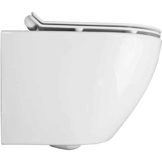 Унитаз подвесной безободковый Azario Grado AZ-0046-N с тонкой крышкой микролифт, Цвет производителя: белый - фото 3