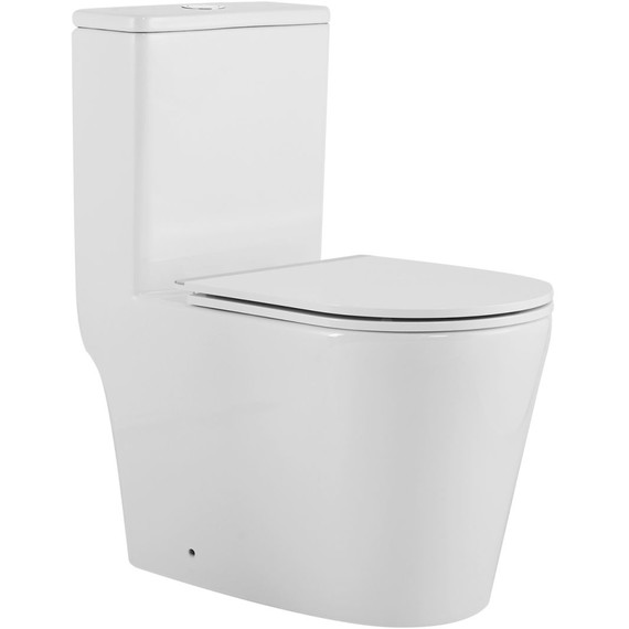 Унитаз-моноблок безободковый Azario Nimbus AZ-6080-AP с тонкой крышкой микролифт (система смыва Торнадо) - фото 2