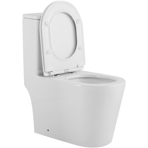 Унитаз-моноблок безободковый Azario Nimbus AZ-6080-AP с тонкой крышкой микролифт (система смыва Торнадо) - фото 4