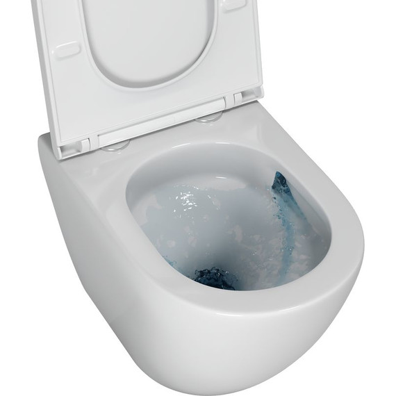 Унитаз подвесной безободковый Grossman GR-4411SQ с тонкой крышкой микролифт (система смыва Торнадо) - фото 4