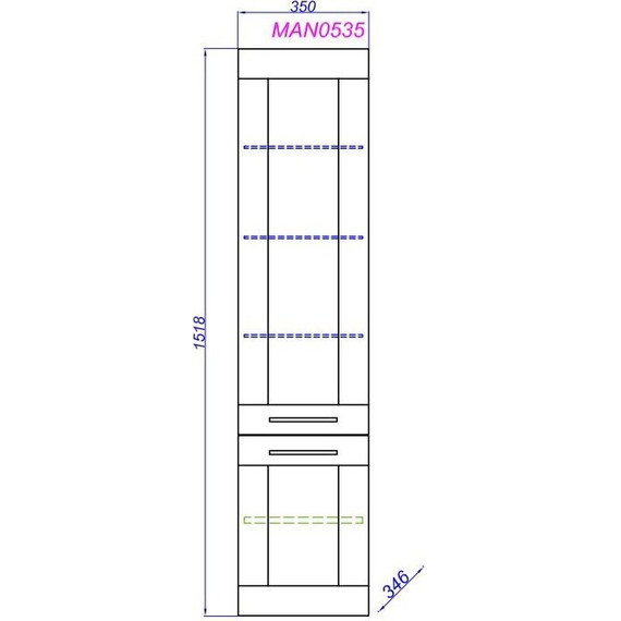 Пенал подвесной Aqwella Манчестер 35 см MAN0535 - фото 5