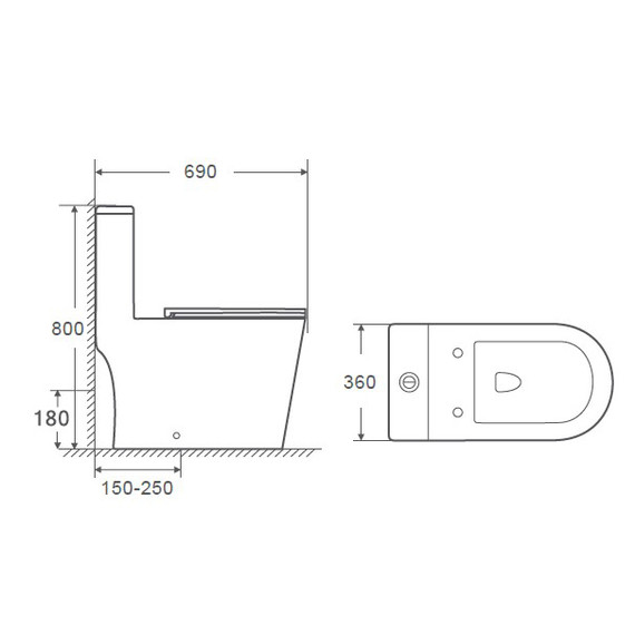 Унитаз-моноблок Azario Eagle AZ-80673 с тонкой крышкой микролифт (Система смыва Торнадо) - фото 15