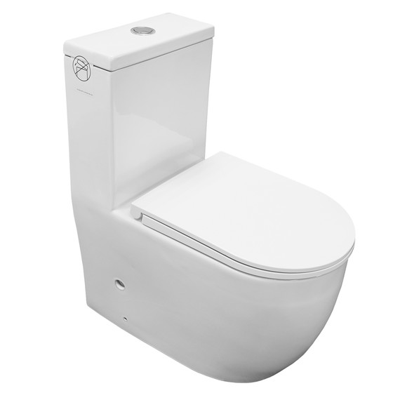 Унитаз-моноблок Azario Velluto AZ-6281 с тонкой крышкой микролифт (Система смыва Торнадо) - фото 2