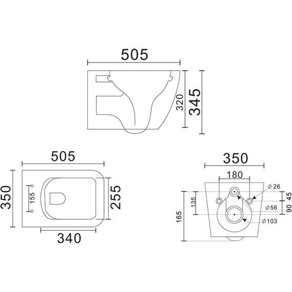 Унитаз подвесной безободковый Veconi Pulo VPU-51TB (Система смыва торнадо) с тонкой крышкой микролифт, чёрный матовый - фото 6