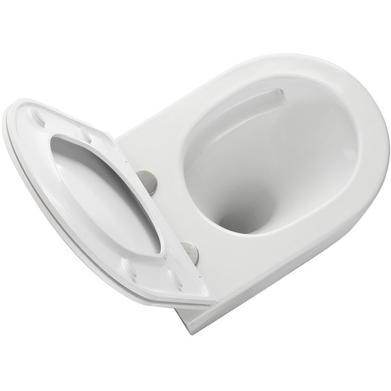 Унитаз подвесной безободковый Veconi Rino VRI-49T (Система смыва торнадо) с тонкой крышкой микролифт - фото 2