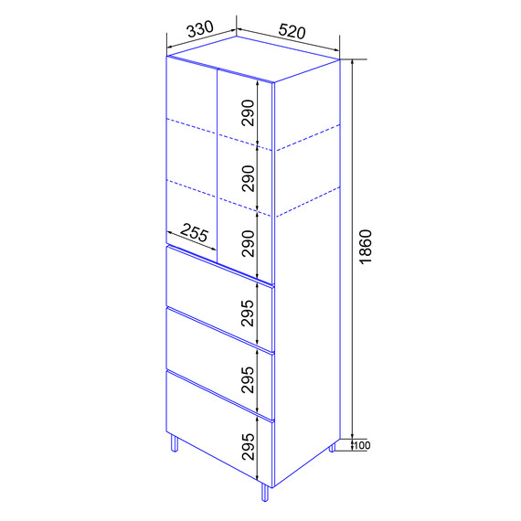 Пенал напольный Azario Эстима 50 см CS00094563, графит - фото 4