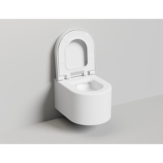 Унитаз подвесной безободковый Salini Gemelli 240121KSM с крышкой микролифт (S-Stone) белый матовый - фото 