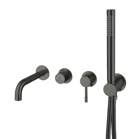 Смеситель для ванны Boheme Uno 464-3-GM (со скрытой частью) графит - фото 