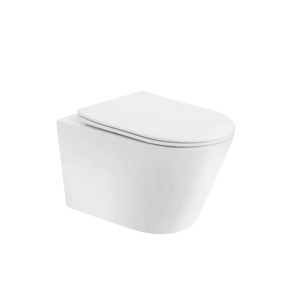 Унитаз подвесной безободковый Boheme Avva 973-SET-W с тонкой крышкой микролифт - фото 