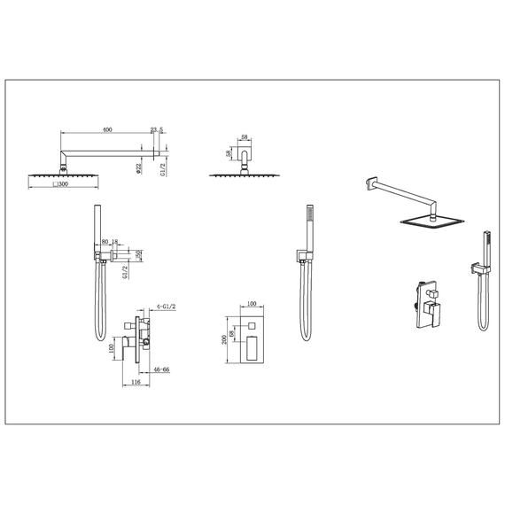Душевая система для душа Boheme Qubic 474-3-BR, бронза - фото 3