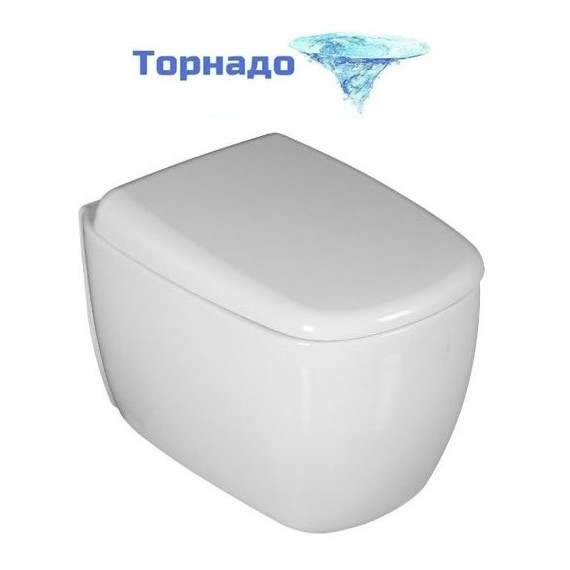 Унитаз подвесной безободковый Cerutti SPA Romina Aria Tornado 10613 с крышкой микролифт (система смыва Торнадо) - фото 