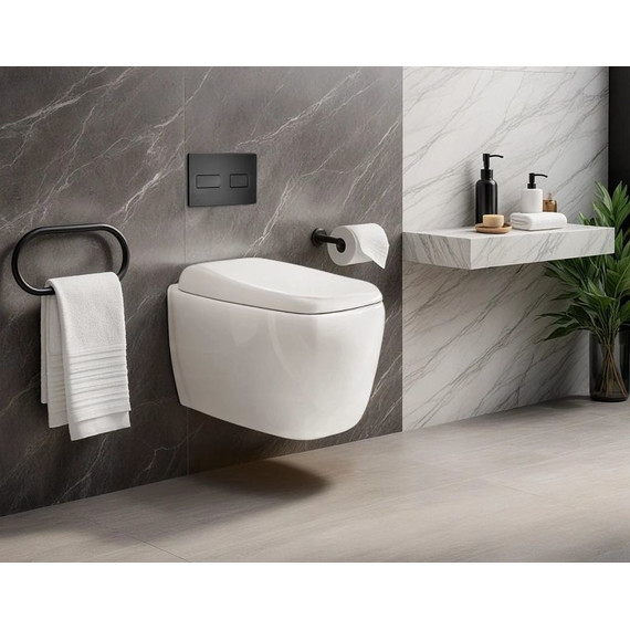 Унитаз подвесной безободковый Cerutti SPA Romina Aria Tornado 10613 с крышкой микролифт (система смыва Торнадо) - фото 3