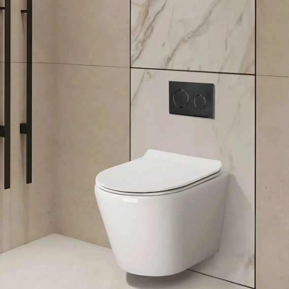 Унитаз подвесной безободковый Cerutti SPA LUIGI Aria Tornado 11101 с тонкой крышкой микролифт (система смыва Торнадо) - фото 2