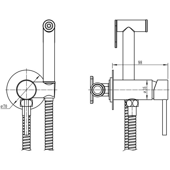 Набор для гигиенического душа Loranto LR80543000 (со скрытой частью) чёрный - фото 8