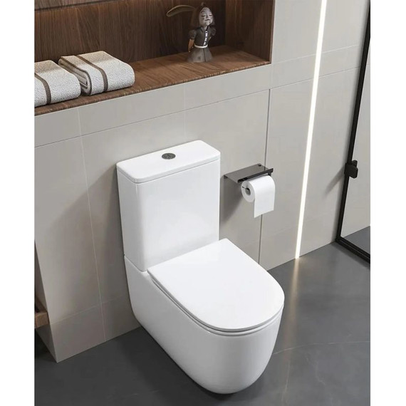 Унитаз-компакт безободковый Cerutti SPA Mirko 11090 с тонкой крышкой микролифт (система смыва Торнадо) - фото 3