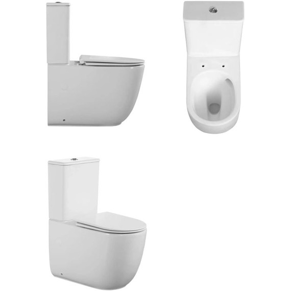 Унитаз-компакт безободковый Cerutti SPA Mirko 11090 с тонкой крышкой микролифт (система смыва Торнадо) - фото 2