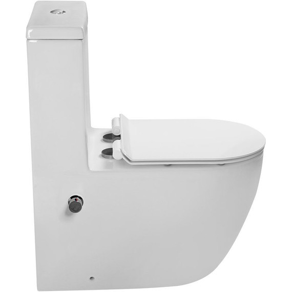 Унитаз-моноблок безободковый SantiLine SL-5011SM-BD с тонкой крышкой микролифт - фото 3