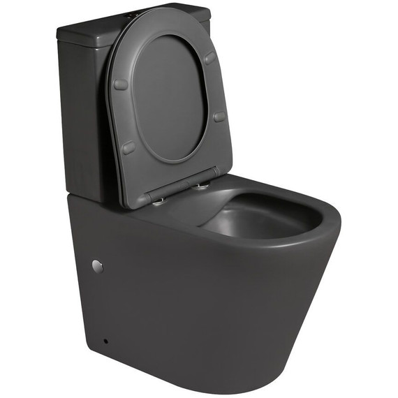 Унитаз-компакт безободковый SantiLine SL-5014MG с тонкой крышкой микролифт - фото 4