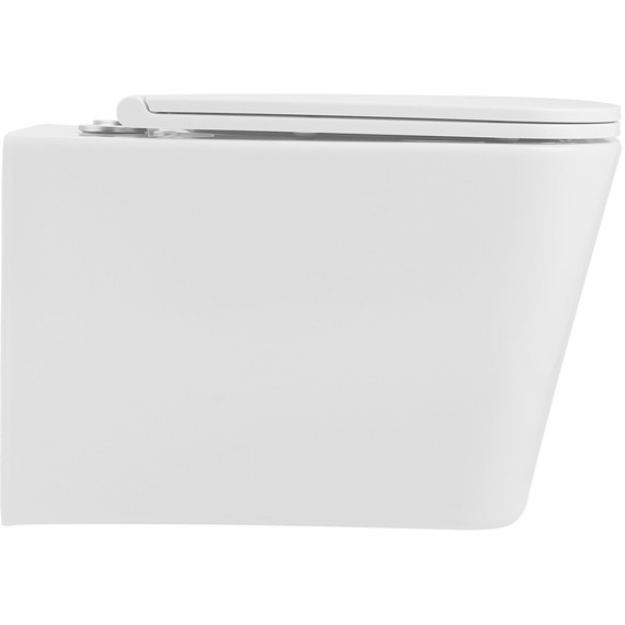 Унитаз подвесной безободковый SantiLine SL-5027 с тонкой крышкой микролифт (система смыва Торнадо) - фото 2