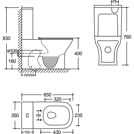 Унитаз-компакт безободковый SantiLine SL-5043 с тонкой крышкой микролифт (система смыва Торнадо) - фото 2