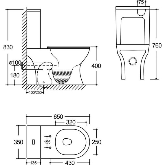 Унитаз-компакт безободковый SantiLine SL-5044 с тонкой крышкой микролифт (система смыва Торнадо) - фото 2