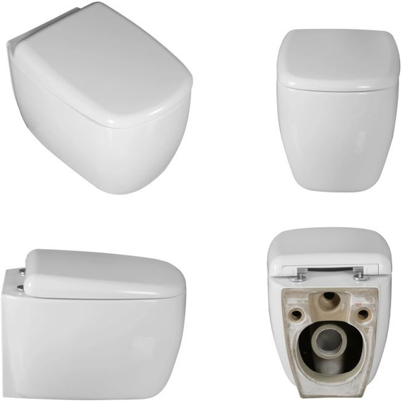 Унитаз подвесной безободковый Cerutti SPA Romina Aria Tornado 10613 с крышкой микролифт (система смыва Торнадо) - фото 2