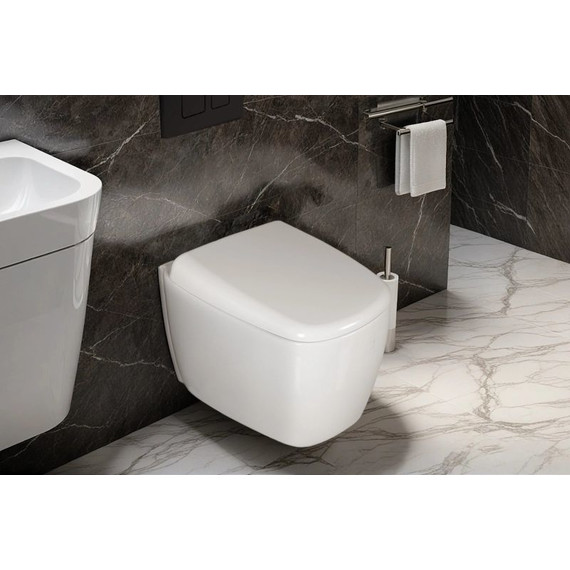 Унитаз подвесной безободковый Cerutti SPA Romina Aria Tornado 10613 с крышкой микролифт (система смыва Торнадо) - фото 4