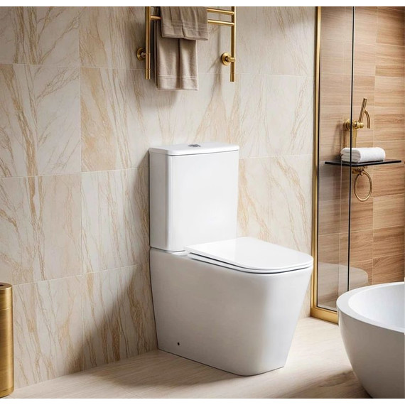 Унитаз-компакт безободковый Cerutti SPA Manlio 10618 с тонкой крышкой микролифт (система смыва Торнадо) - фото 2