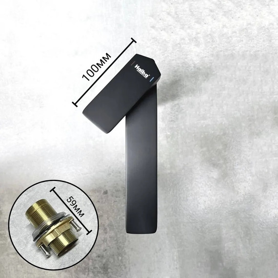 Смеситель для раковины высокий Haiba HB11726-7, чёрный - фото 4