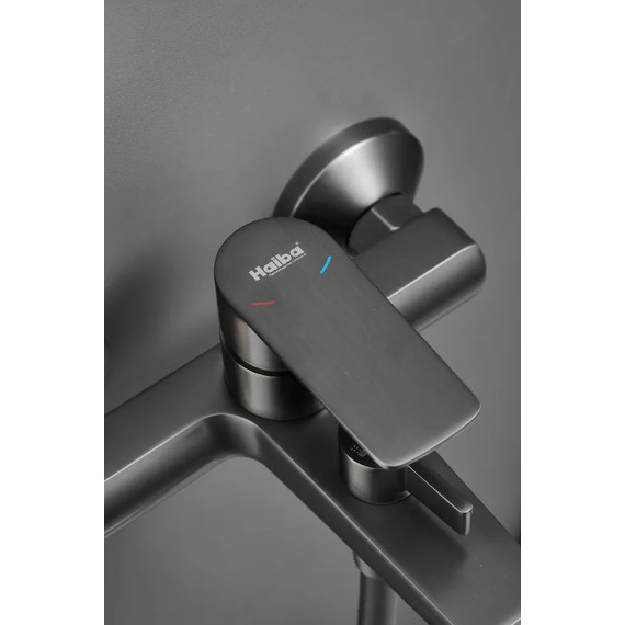 Смеситель для ванны Haiba HB60719-3, оружейная сталь - фото 7