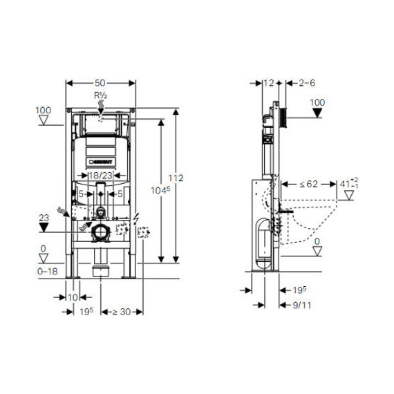 Инсталляция для подвесного унитаза Geberit Duofix UP320 Sigma 111.380.00.5 - фото 3