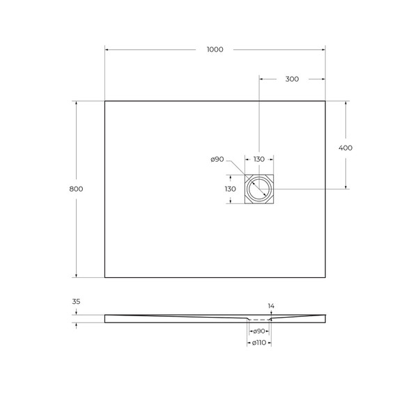 Каменный поддон BelBagno 100 см TRAY-MR-UNO-AH-100/80-35-W-BO - фото 5
