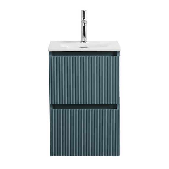 Тумба подвесная с раковиной BelBagno 40 см UNO-MINI-400-2C-SO-AO, голубой матовый - фото 