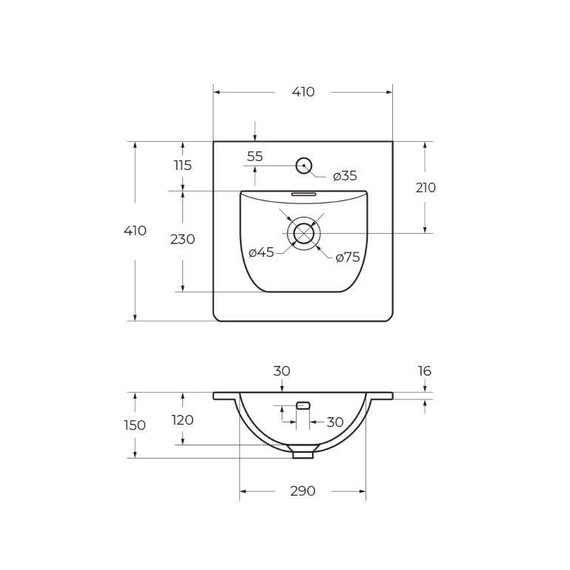 Тумба подвесная с раковиной BelBagno 40 см UNO-MINI-400-2C-SO-AO, голубой матовый - фото 4