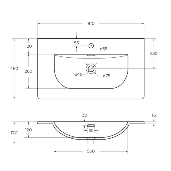 Тумба подвесная с раковиной BelBagno 80 см UNO-800-1C-SO-СO, бежевый матовый - фото 4