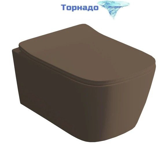 Унитаз подвесной безободковый ArtCeram A16 ASV006 40 00, brown tortora (Система смыва торнадо) - фото 