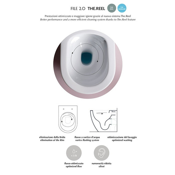 Унитаз подвесной безободковый ArtCeram File 2.0 FLV006 05 00 (Система смыва торнадо) - фото 5