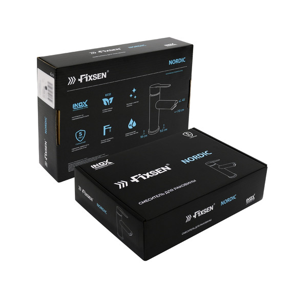 Смеситель для раковины Fixsen NORDIC FX-8806B, чёрный - фото 4