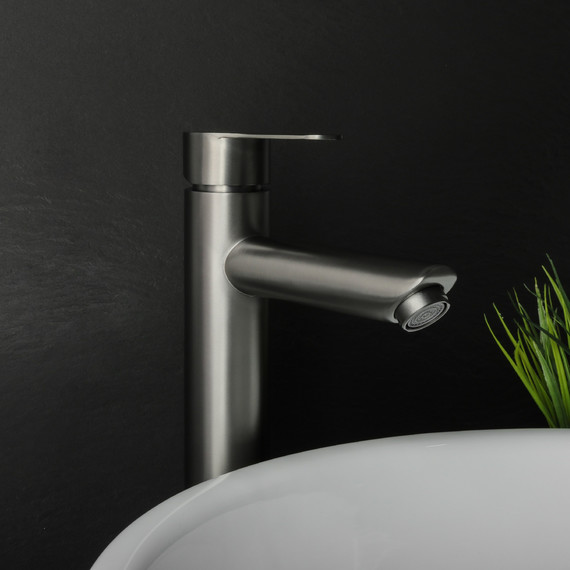 Смеситель для раковины высокий Fixsen NORDIC FX-8809F, графит - фото 2