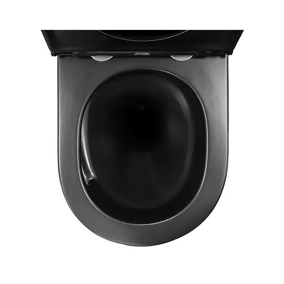 Унитаз подвесной безободковый Azario Grado AZ-0046-UQ3-MB с крышкой микролифт, чёрный матовый (Система смыва торнадо) - фото 8