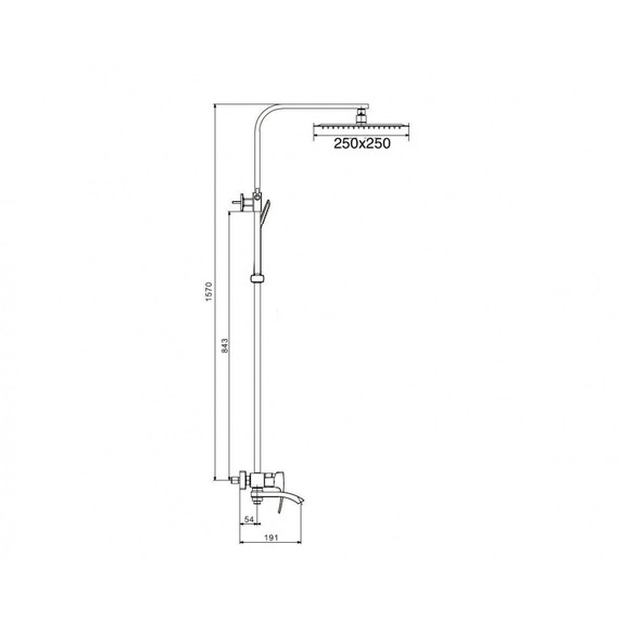 Душевая стойка с изливом Grocenberg GB7007-1NK, никель - фото 2